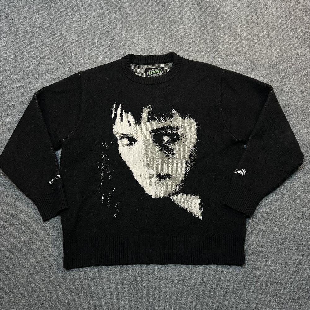 Welcome Skateboards x Beetlejuice "LYDIA SWEATER" Unisex Size L Crewneck Black